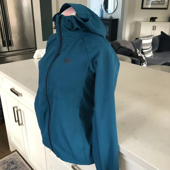 REI Co-op Activator Soft-Shell Casual Outdoor Full Zip Jacket Teal Blue Sz S - Picture 4 of 13